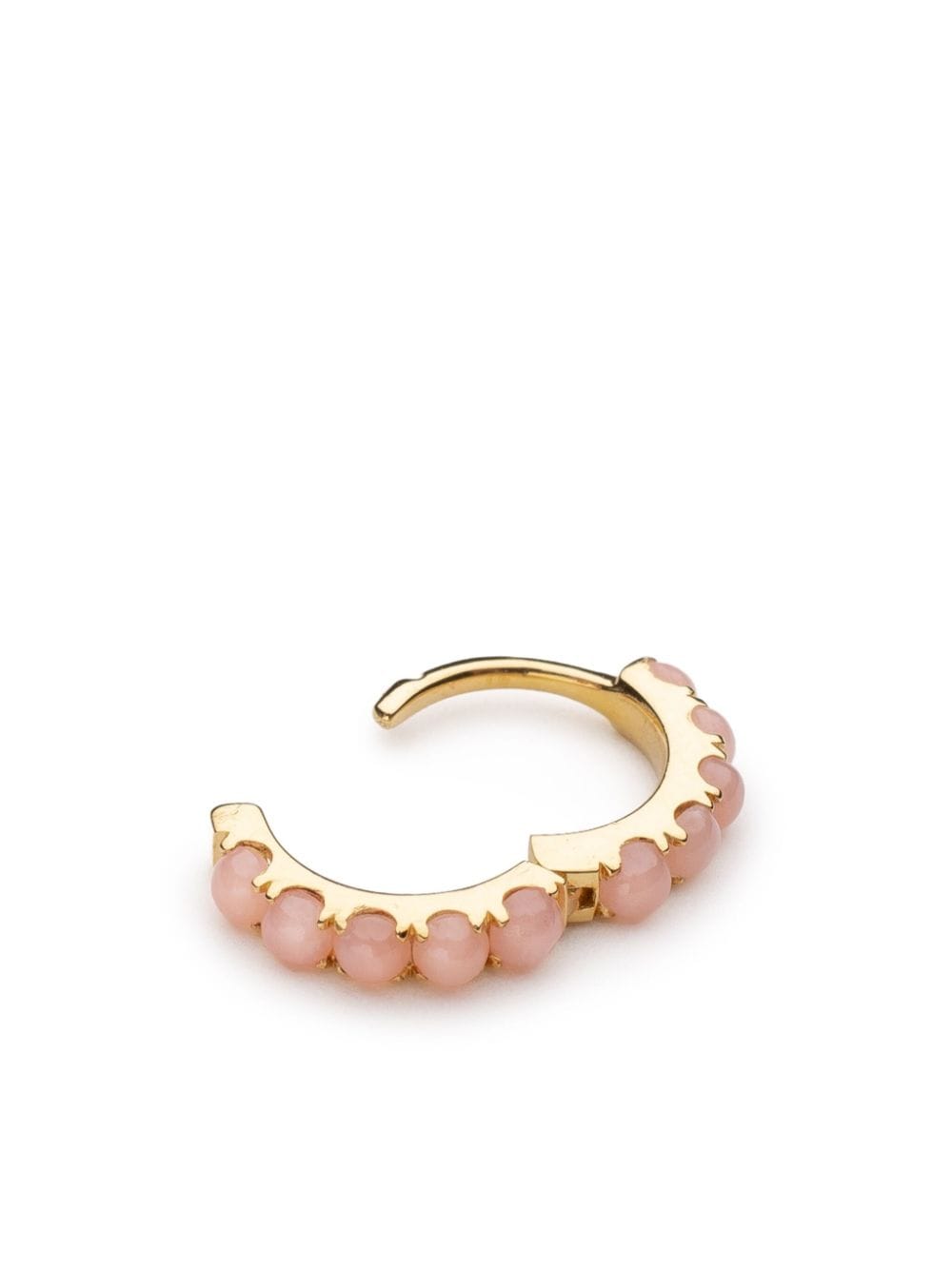 Shop We By Whitebird 18kt Yellow-gold Ismène Pink Opal Hoop Earring