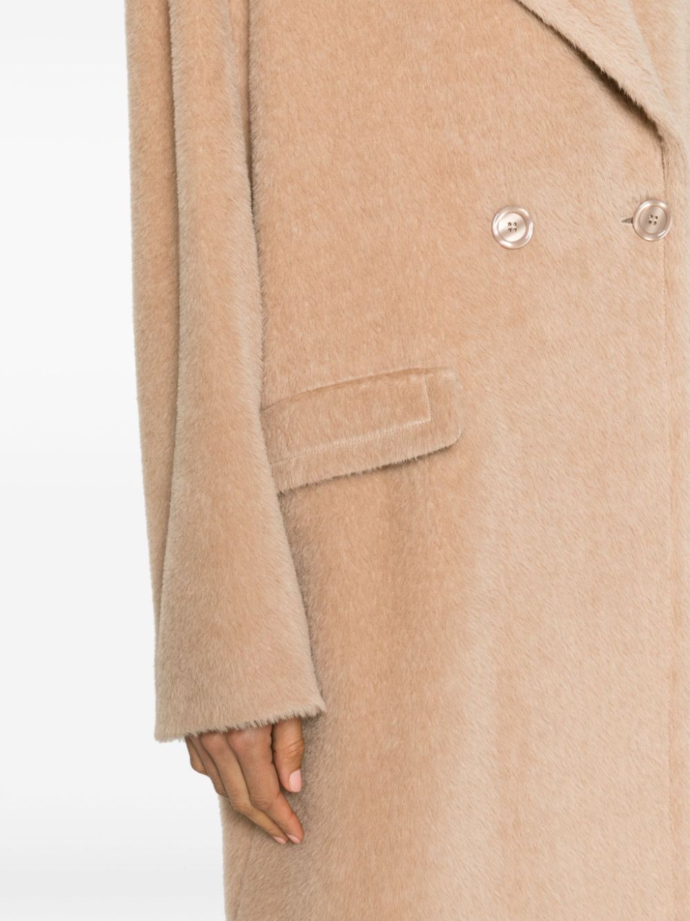 Shop Tagliatore Double-breasted Brushed Coat In Neutrals