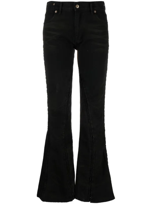Flamingals Low Rise Flare Jeans for Women Trendy Y2K Button