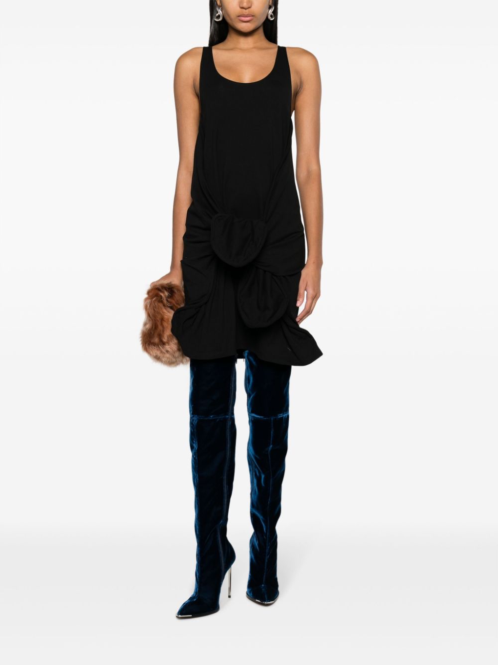Y/Project Mini-jurk van katoenmix - Zwart