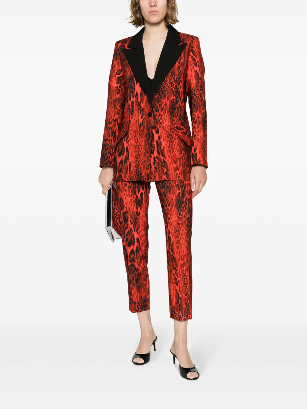 NISSA Broek met luipaardprint - Rood