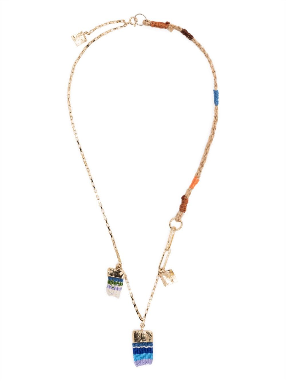 Shop Nick Fouquet Knitted Charm-detail Necklace In 719 Gold