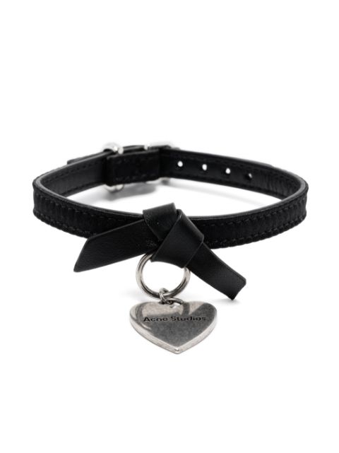 Acne Studios heart-charm leather bracelet