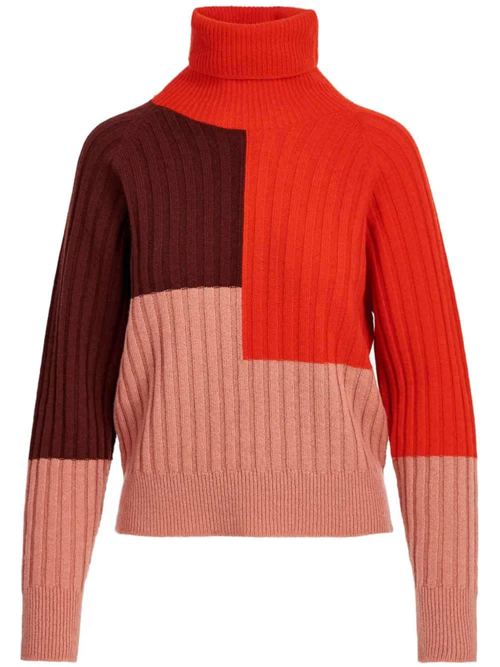 Essentiel Antwerp Embalm colour-block design jumper Rood