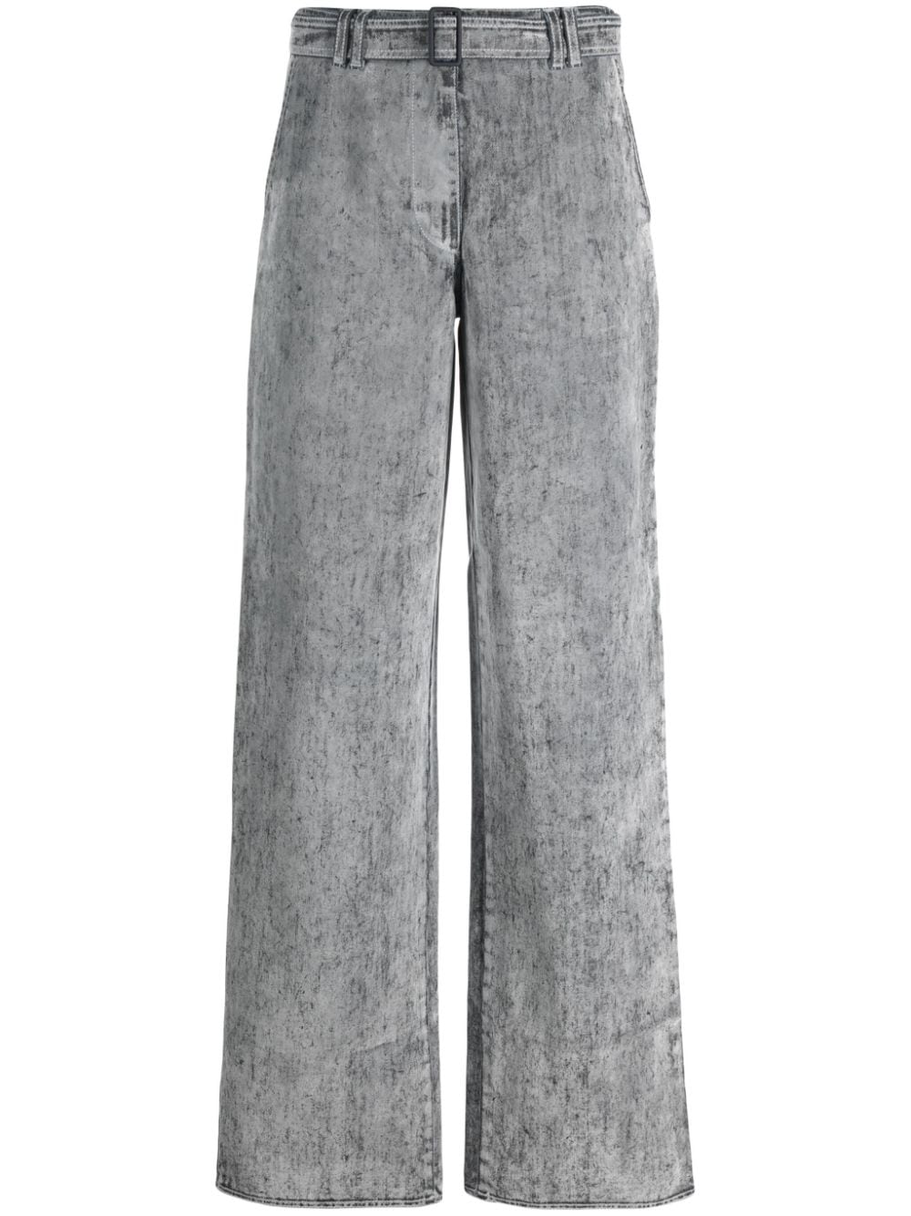 Sunnei Flocked Straight-leg Jeans In Grey
