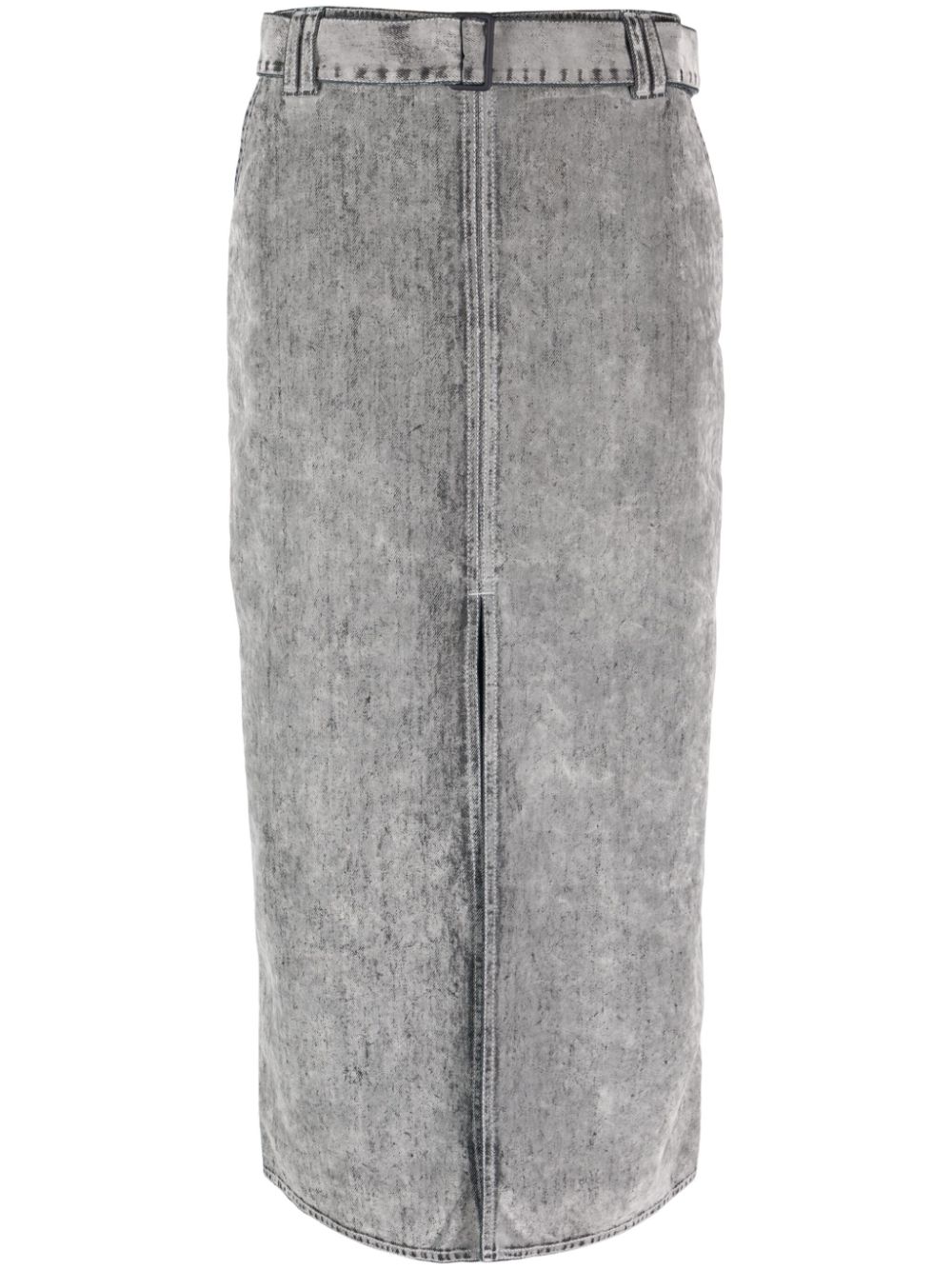 Sunnei Flocked-finish Denim Skirt In Grey