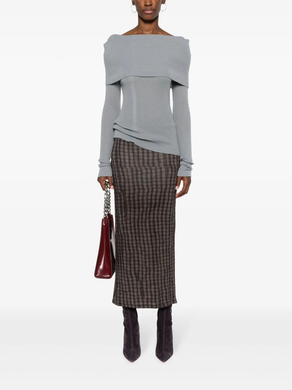 Paloma Wool Palmer off-shoulder ribbed jumper - Blauw