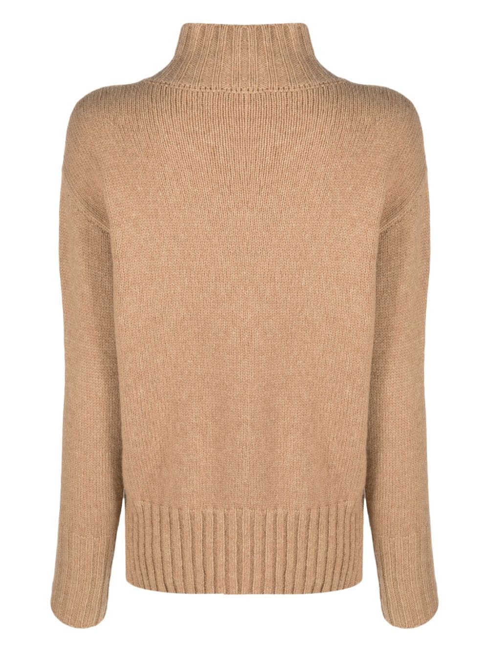 Shop Roberto Collina Ribbed-panel Mock-neck Jumper In Neutrals