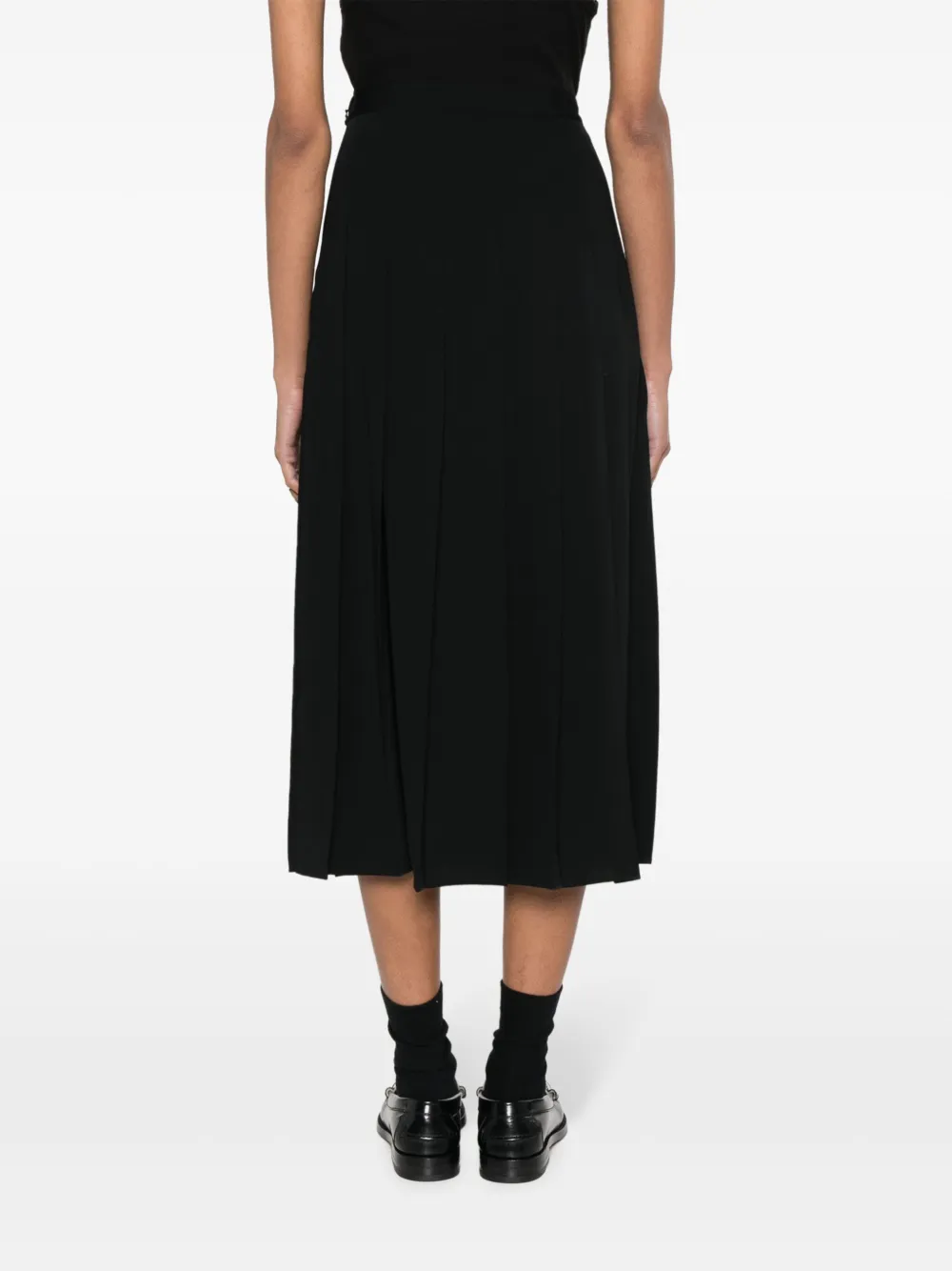 Shop Polo Ralph Lauren Pleated Hight-waist Skirt In Black