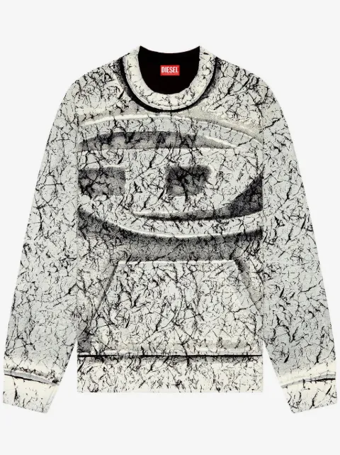 Diesel S-Macoval cracked-effect cotton sweatshirt
