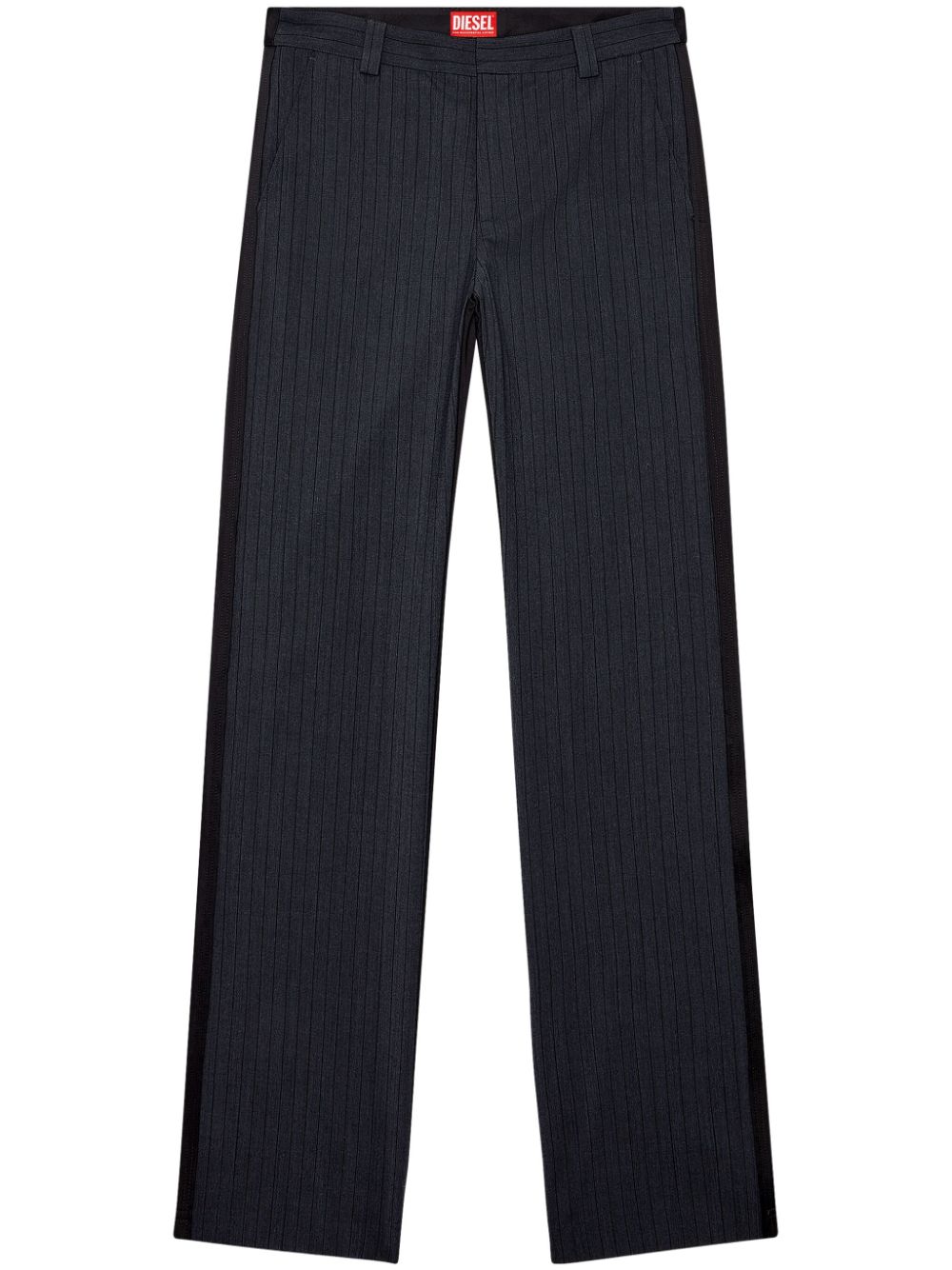 Diesel P-wire Pinstriped Tailored Trousers In Black