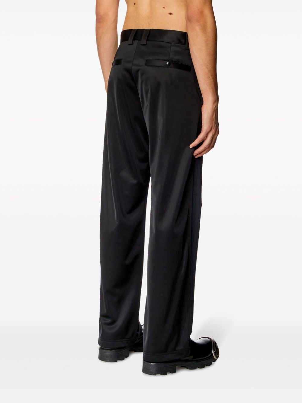 Shop Diesel P-wire Pinstriped Tailored Trousers In Black