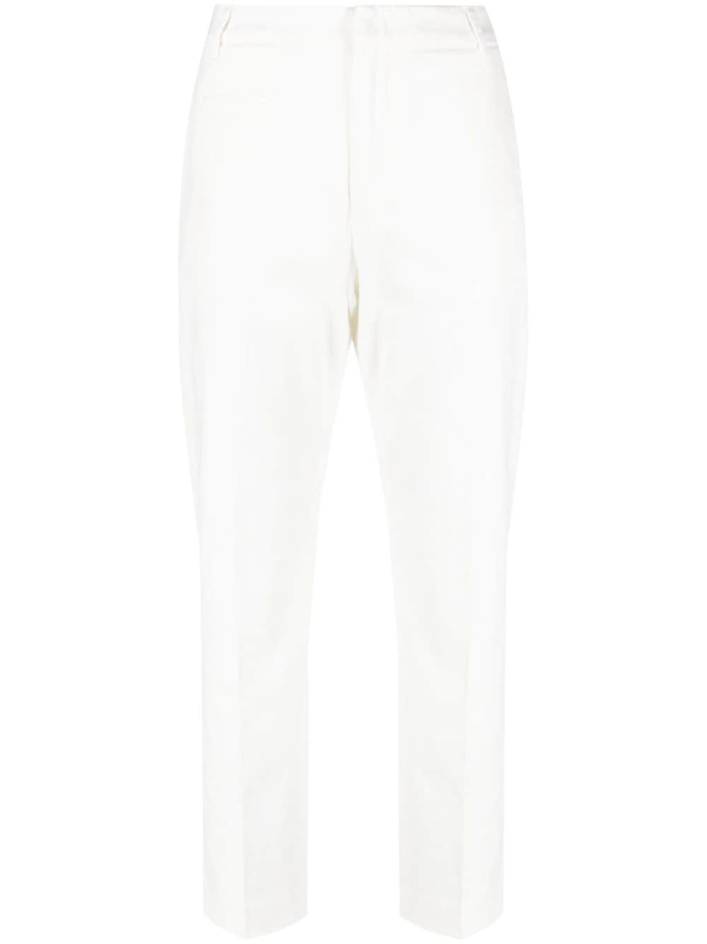 Dondup Ariel Slim Cropped Trousers In White