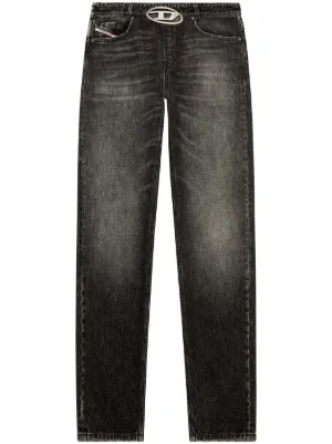 Diesel D-Rise ダメージ ストレートジーンズ | ブラック | FARFETCH JP