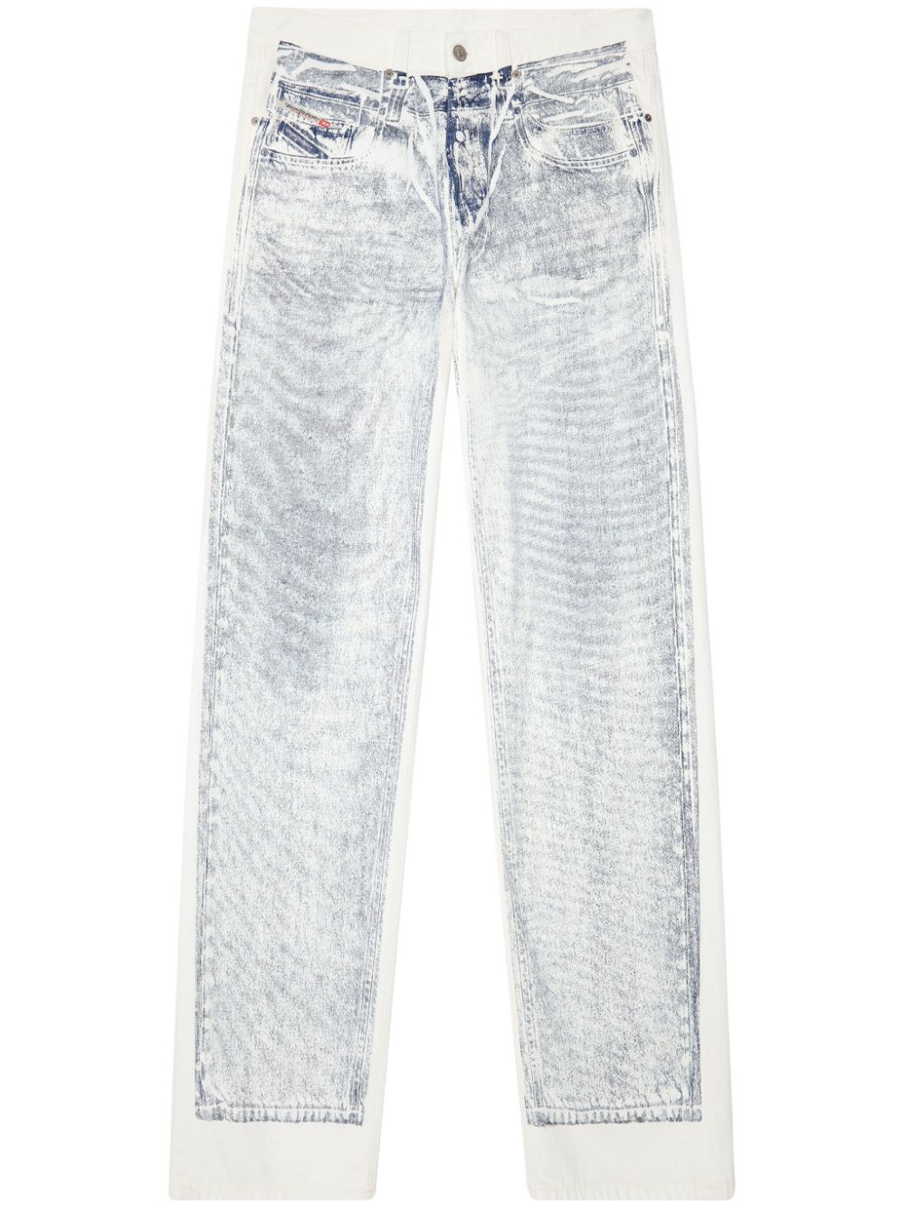 Shop Diesel 2001 D-macro Mid-rise Straight-leg Jeans In Blue