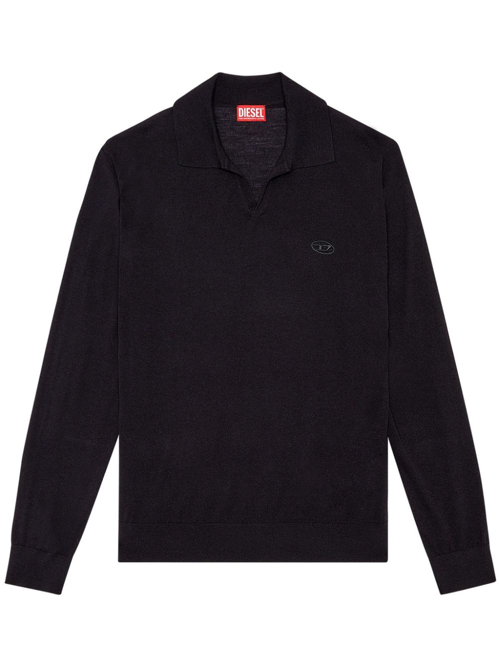 Diesel K-glare Wool Polo Shirt In Black