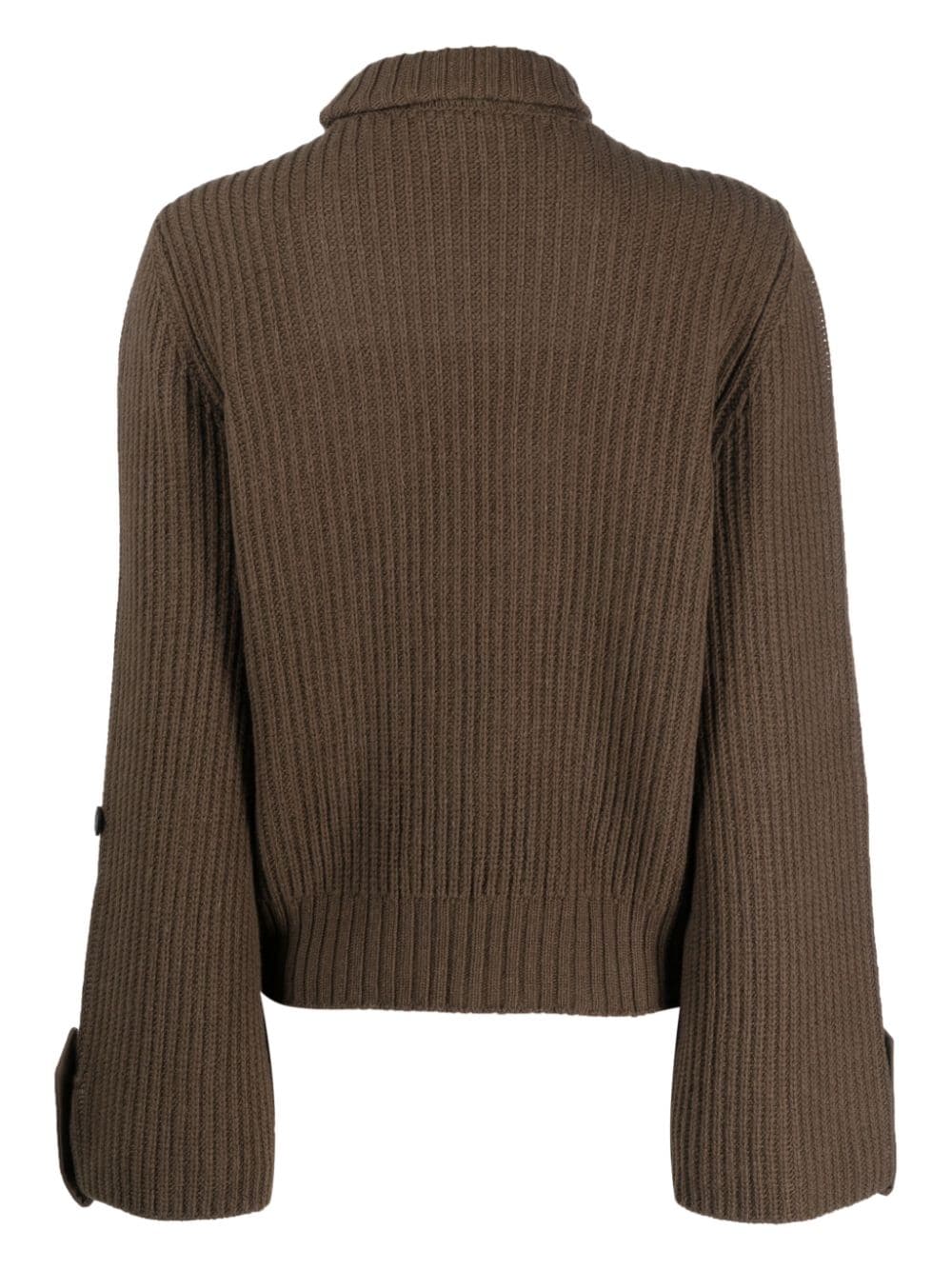 Semicouture roll-neck ribbed-knit jumper - Groen