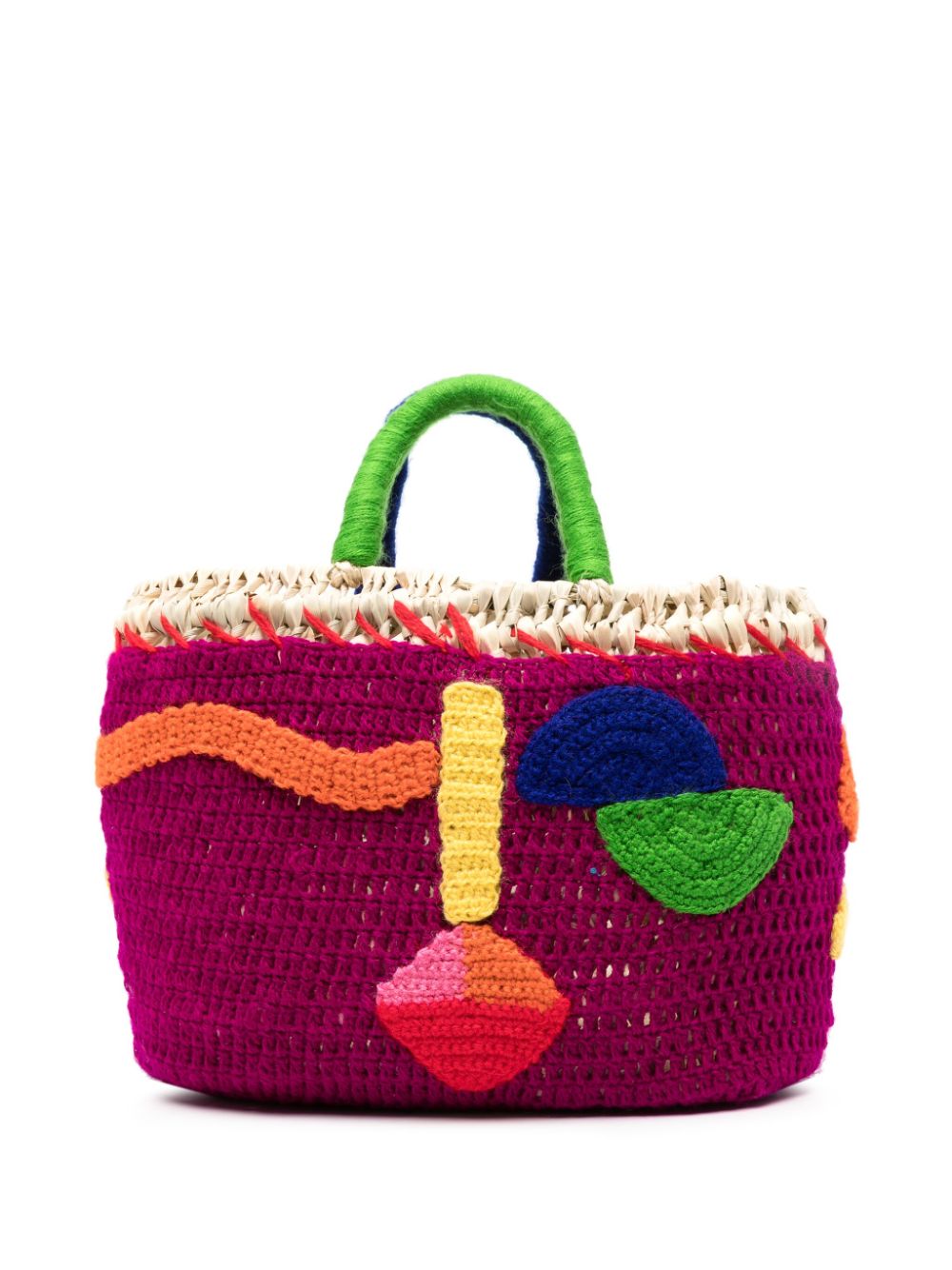 ERES micro Besos straw tote bag - Purple