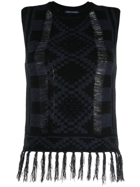 Scotch & Soda Intarsien-Schal mit Fransen