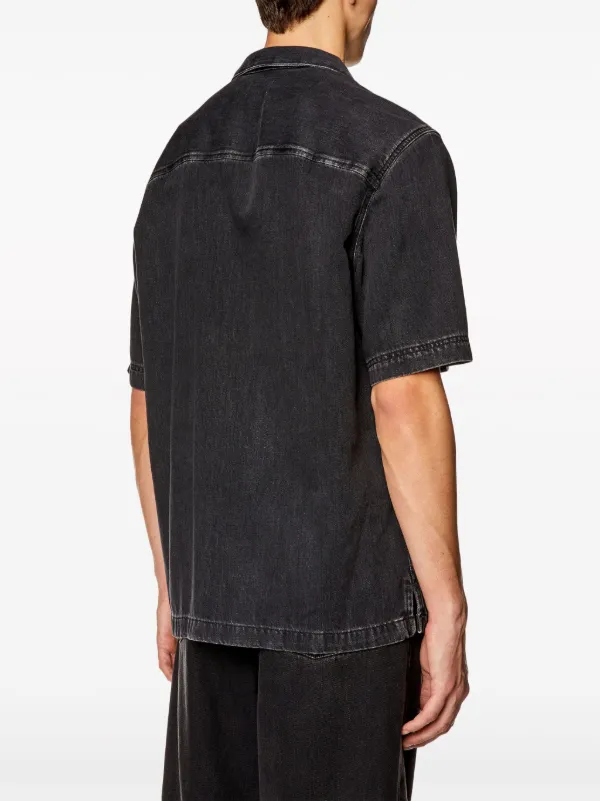DIESEL D-PAROSHORT DENIM SHIRT　ディーゼル　シャツ Diesel D-Paroshort short-sleeved Denim Shirt | Black | FARFETCH