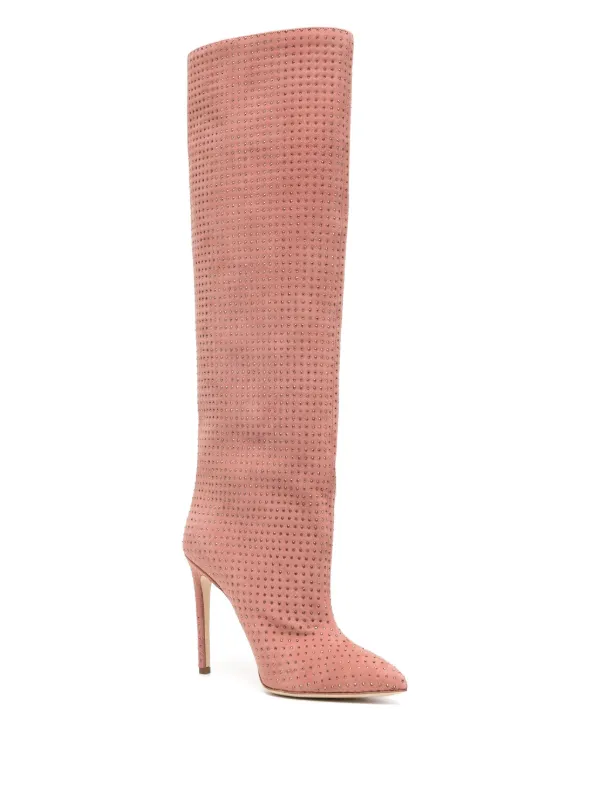 Paris Texas Holly 105mm Embellished Suede Boots Pink FARFETCH VN