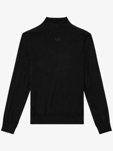 Diesel K-Gil logo-embroidered wool jumper