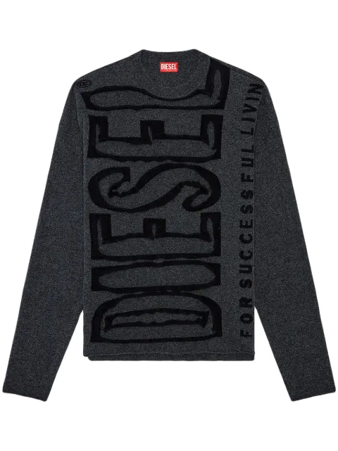 Diesel K-Floyd logo-intarsia wool jumper
