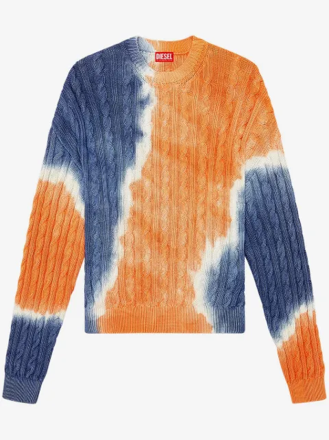 Diesel K-Janci tie-dye cable-knit jumper