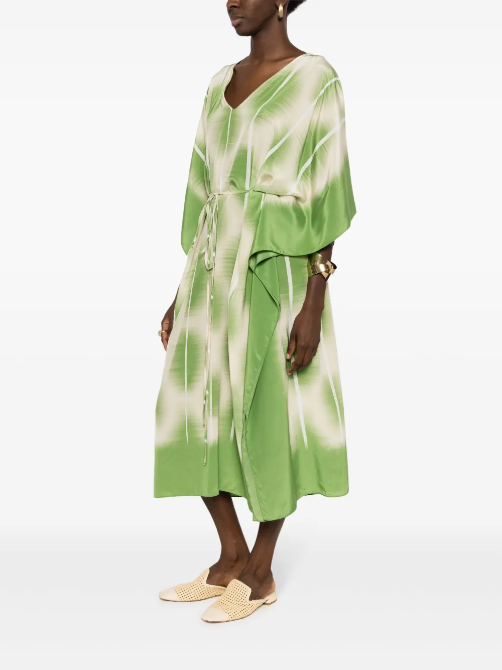 Lenny Niemeyer Abstract-print Beach Cover-up In Green