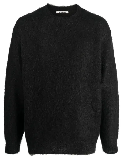 Auralee fleece crew-neck jumper