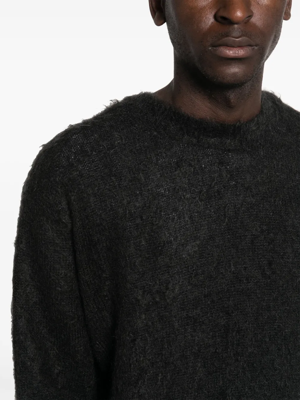 Auralee Fleece Crew-neck Jumper In Black