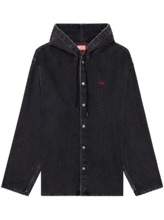【楽天スーパーセール】 Diesel D-Dewny-Hood デニムシャツジャケット | ブラック ジャケット・アウター