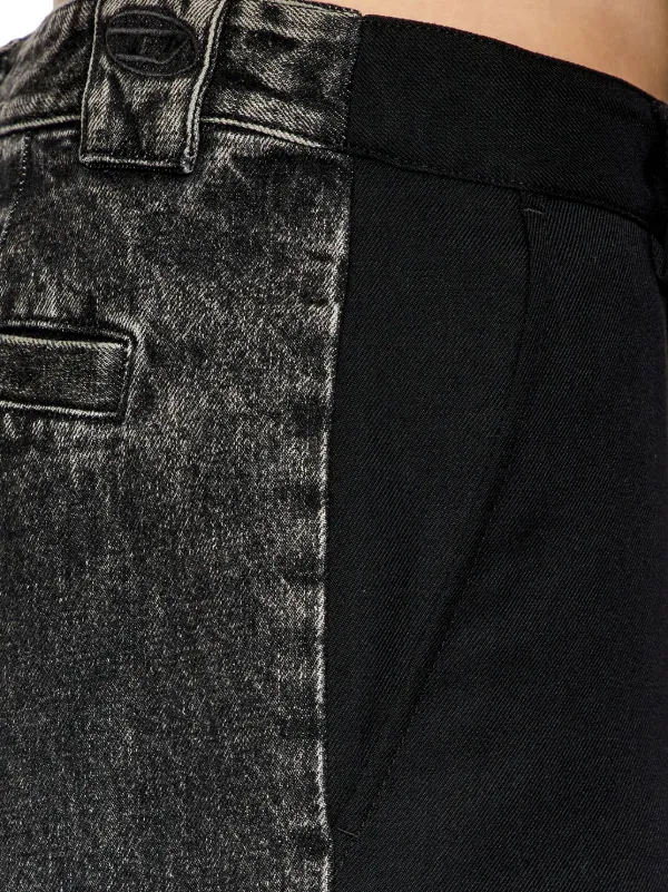 Diesel P-Wire-A Panelled Denim Trousers | Black | FARFETCH ZA