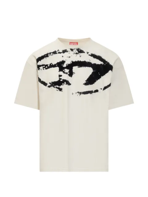 Diesel T-shirt with distressed flocked logo