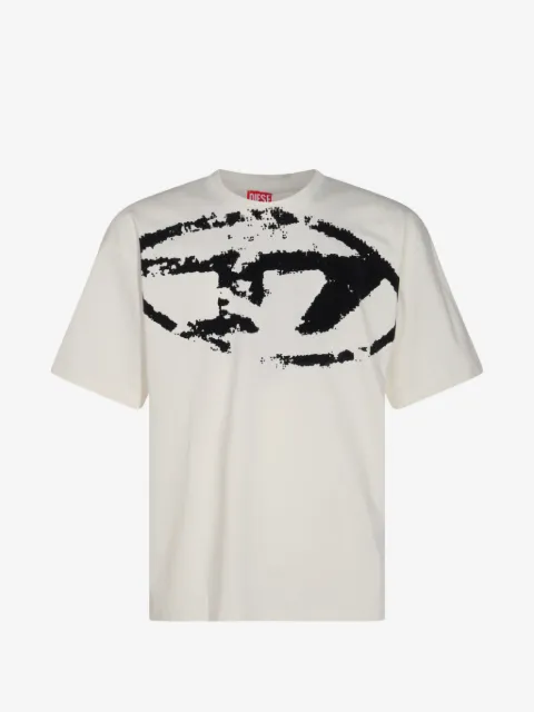 Diesel T-shirt with distressed flocked logo