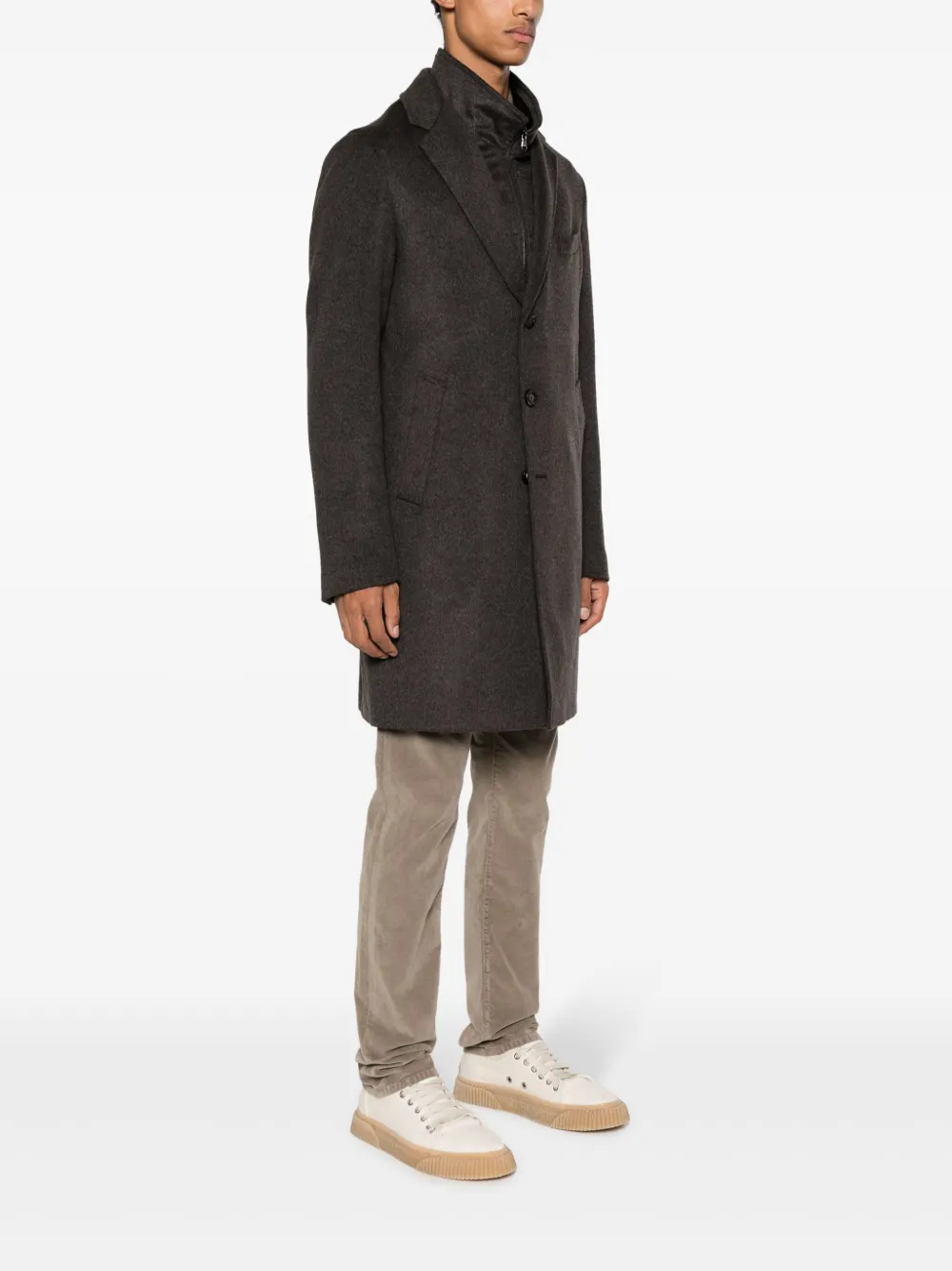 Barba Jas met enkele rij knopen Bruin