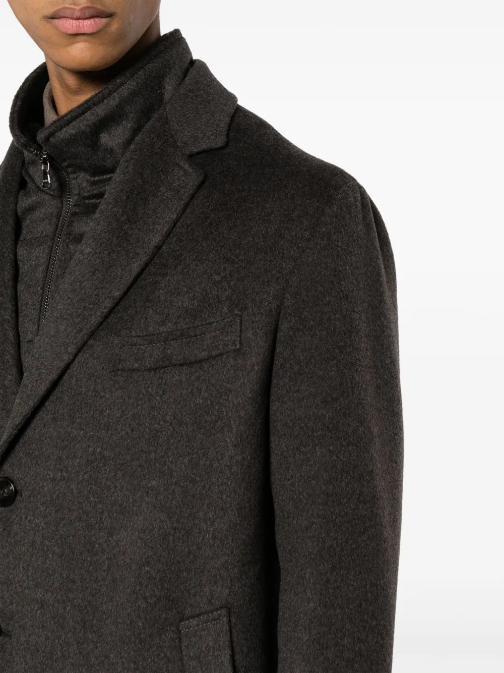 Barba Jas met enkele rij knopen Bruin