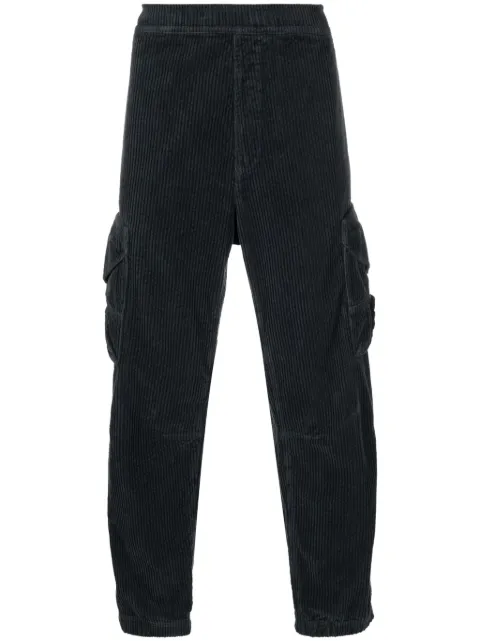 Stone Island logo-appliqué corduroy cargo trousers