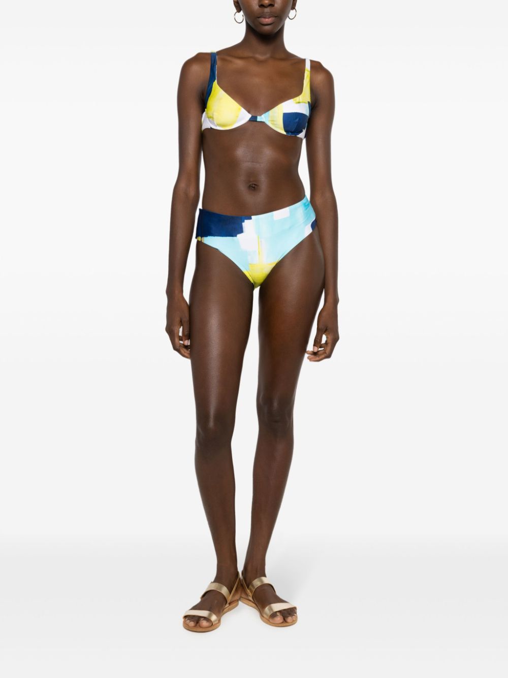 Lenny Niemeyer Bikinislip met abstract patroon - Blauw