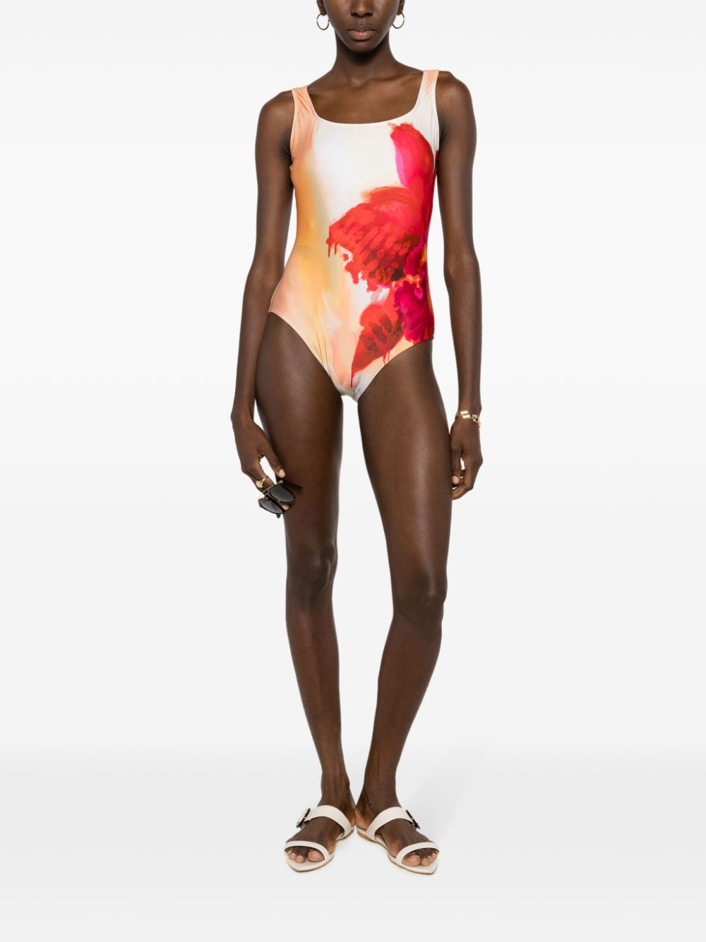 Lenny Niemeyer Flora-print open-back swimsuit - Multicolour