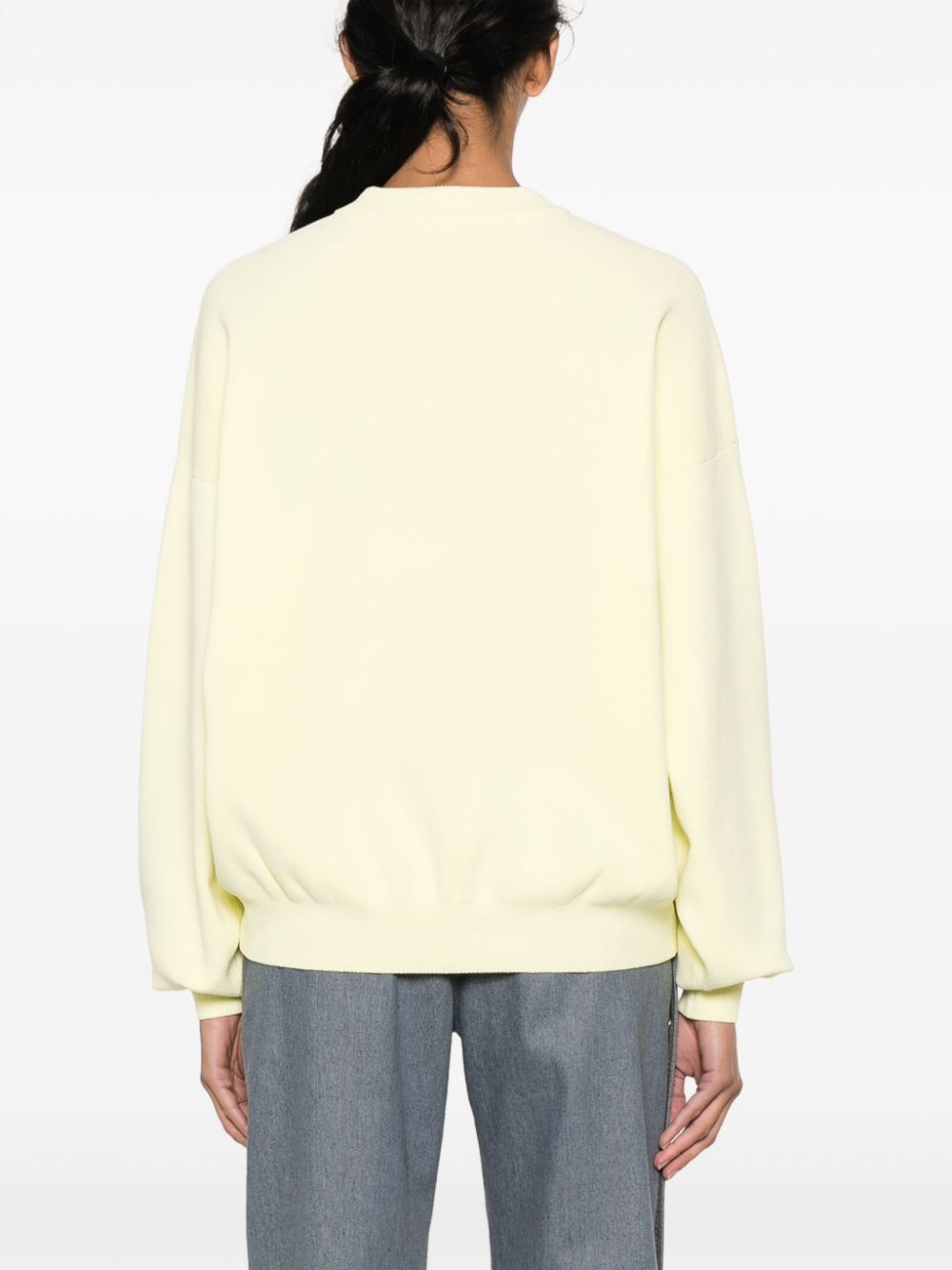 Shop Alexander Wang Logo-embossed Fine-knit Sweatshirt In Yellow