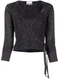 GANNI sparkle ribbed-knit top - Blue