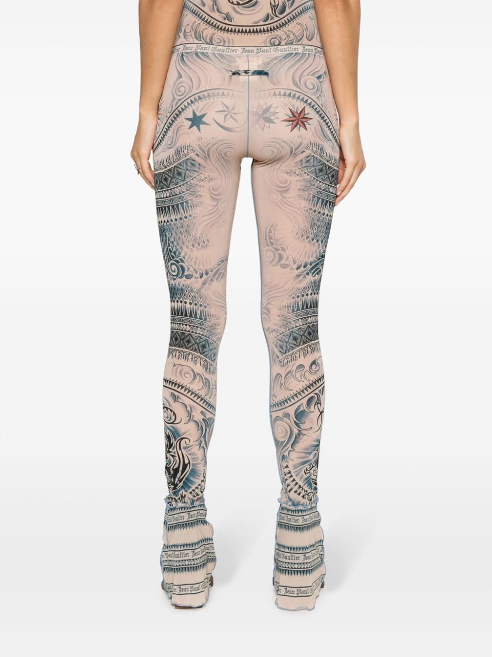 Jean Paul Gaultier Legging met grafische print Beige