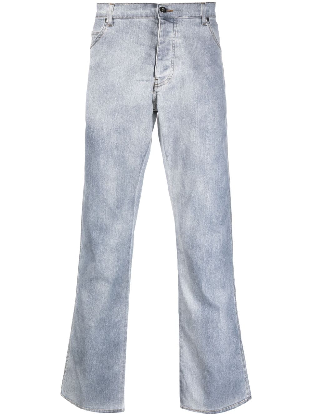 Shop Ranra Stonewashed Straight-leg Jeans In Blue