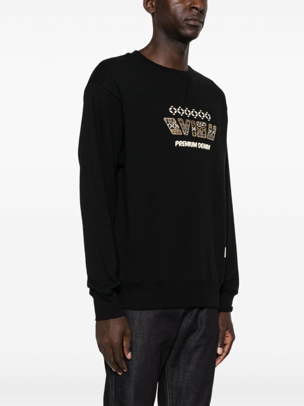 Shop Evisu Logo-print Cotton Sweatshirt In Black