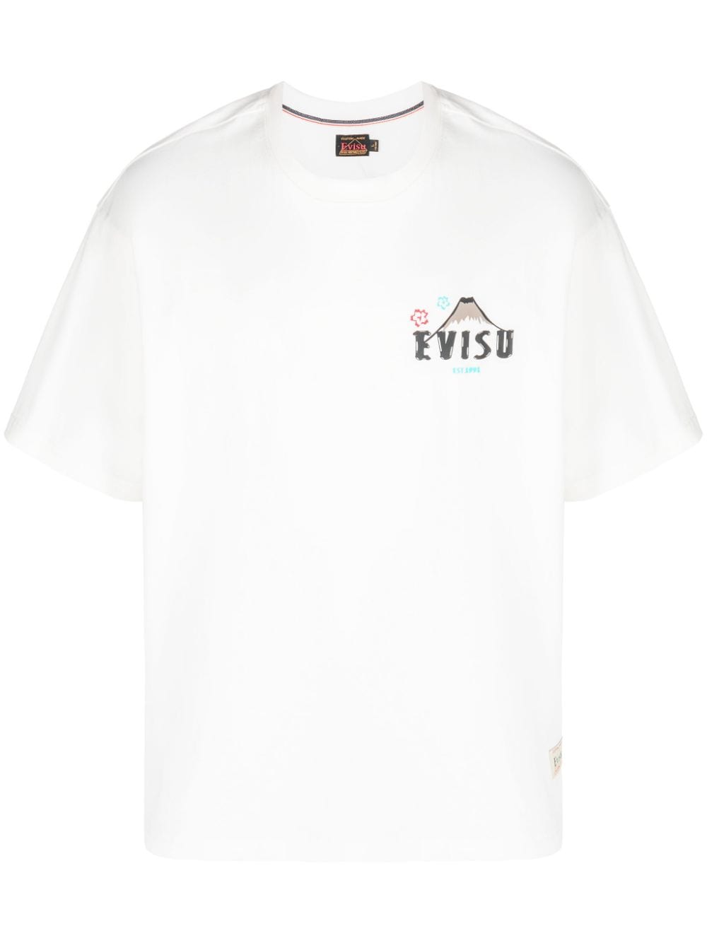 evisu t-shirt en coton à logo imprimé - blanc