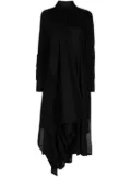 Yohji Yamamoto Muslin draped midi dress - Black