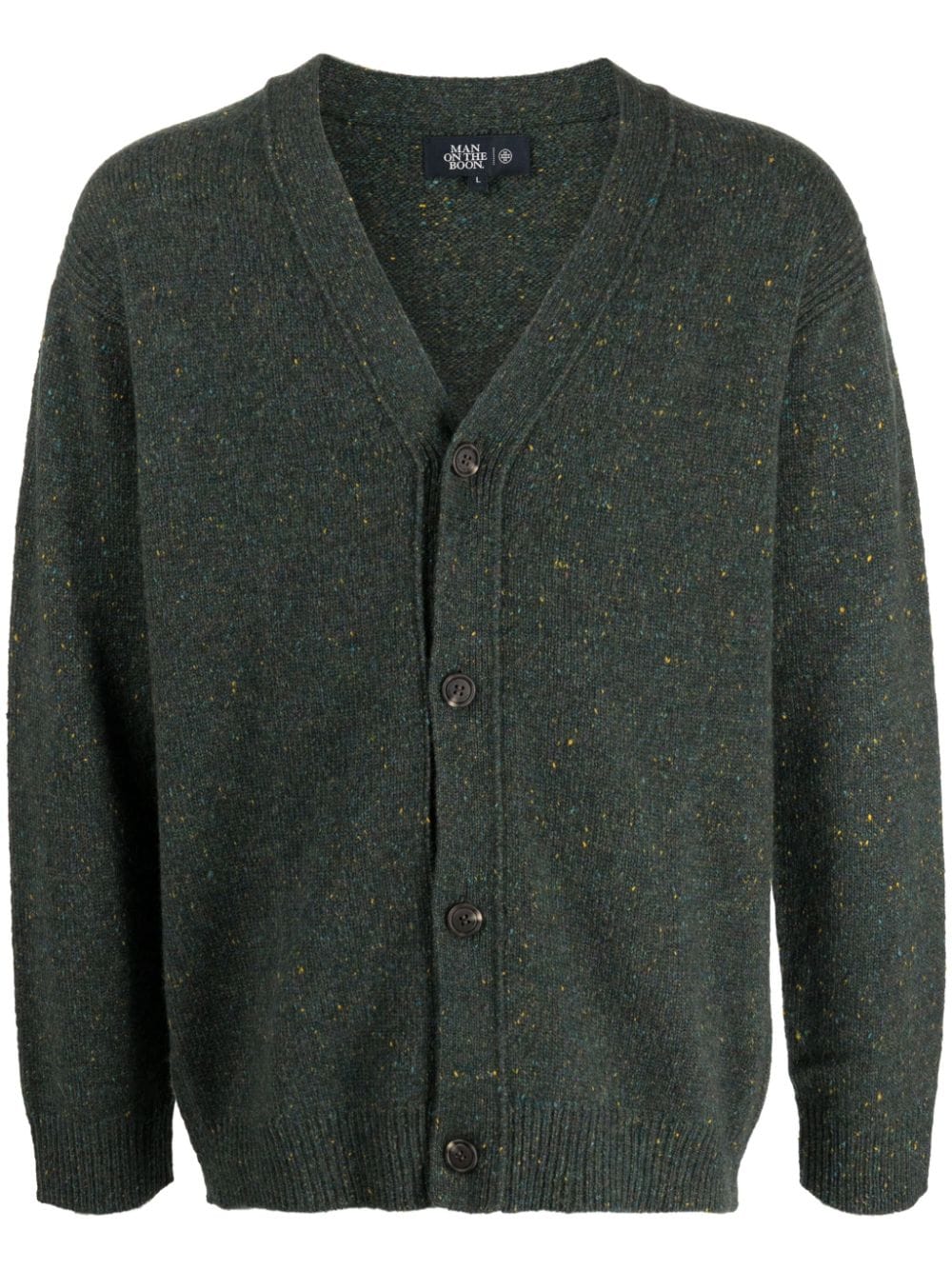 Man On The Boon. V-neck Button-up Cardigan In Green