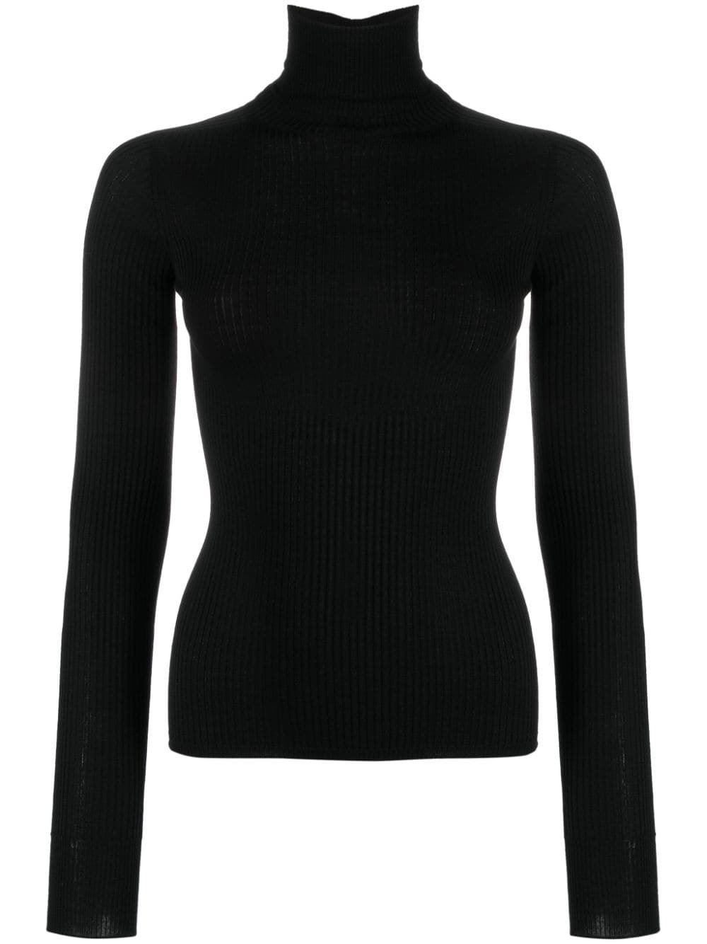 sportmax pull en laine vierge à col roulé - noir