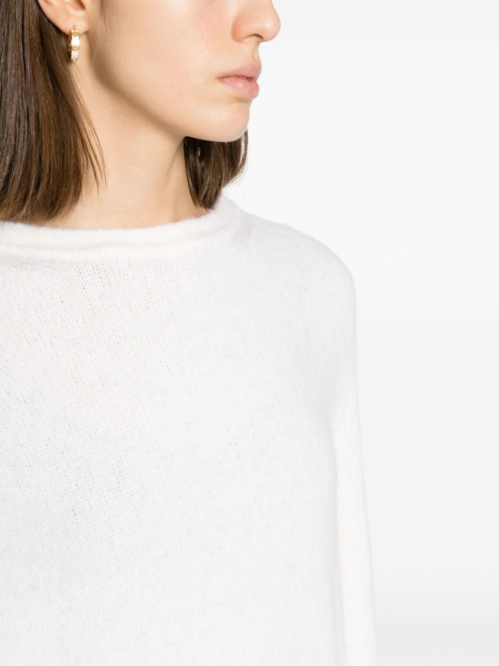 Shop Dorothee Schumacher Round-neck Textured Jumper In Neutrals